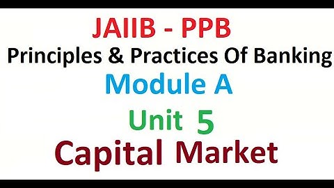JAIIB PPB UNIT 5 Capital Market - Module A - Principles And Practices of Banking