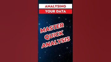 Quick Analysis in EXCEL! #excel #shorts #productivity