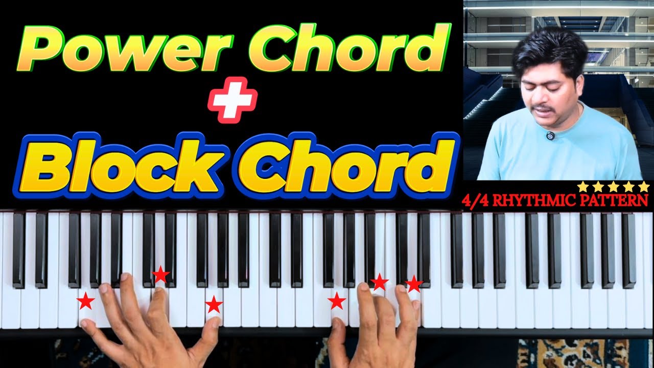 Power Chord Piano Tutorial | Block Chords with 4/4 Rhythm Pattern for Beginners