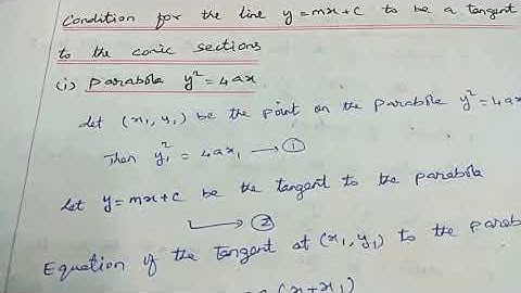 Class 12//chapter 5//Condition for the line y=mx +c to be a tangent to the conic sections