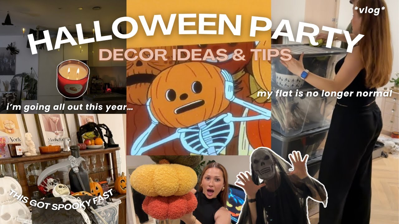 HALLOWEEN PARTY prep 🎃 | decorating ideas & halloween shopping vlog, haul & cosy days at home