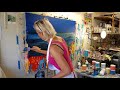 How to create a simple abstract ocean painting | Betty Franks | process video