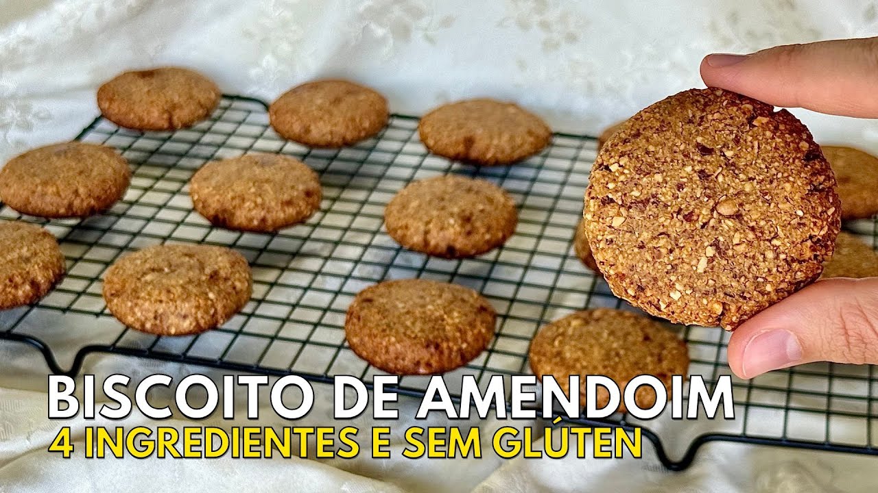 COMO FAZER BISCOITO DE AMENDOIM | APENAS 4 INGREDIENTES | FAÇA CROCANTE OU MACIO #horadogrude