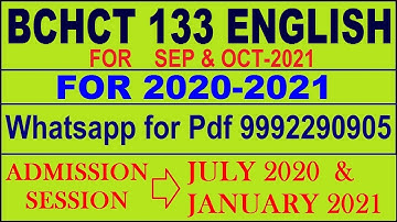 BCHCT 133 Solved Assignment 2020-21 in English Pdf @40rs 9992290905.  .