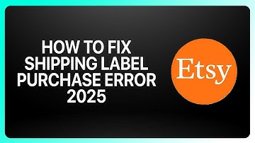How To Fix Etsy Shipping Label Purchase Error In Etsy 2025! Tutorial