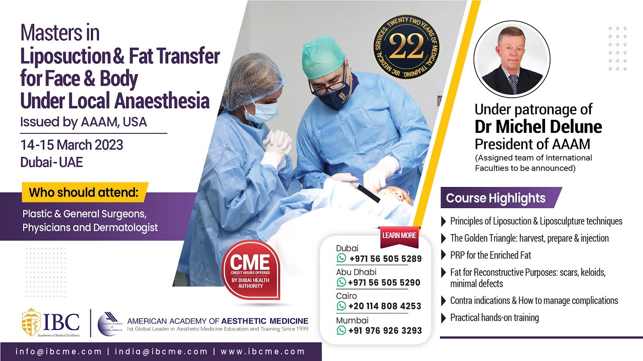 Masters in Liposuction & Fat Transfer for Face & Body Under Local