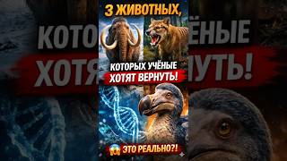 3 животных, которых учёные хотят вернуть 😱 #животные #наука #генетика #днк #факты #wildlife #shorst
