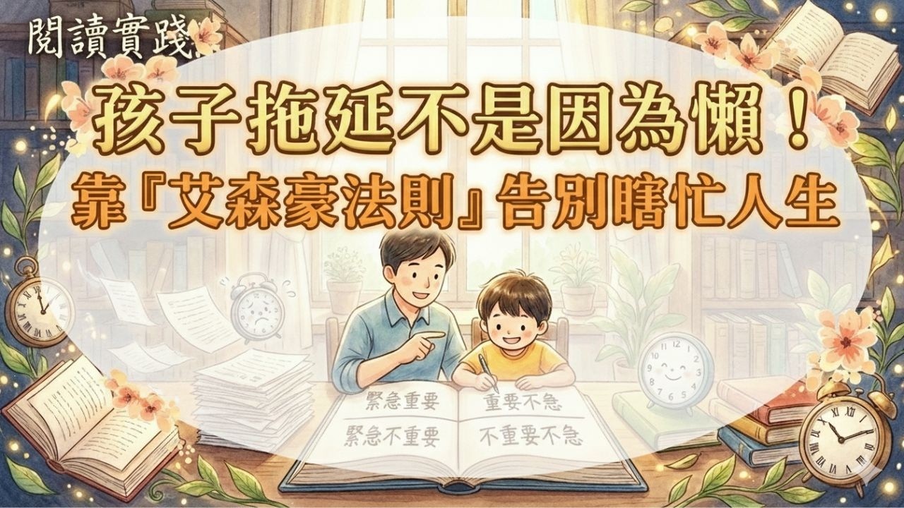 【閱讀實踐 14】｜孩子愛拖延不是因為懶！艾森豪時間管理術：一套全家受用的高效思維，讓人生不再被急事綁架。