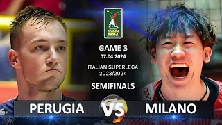 Semifinals of Italian Volleyball SuperLega 2023/2024 | Perugia vs Milano