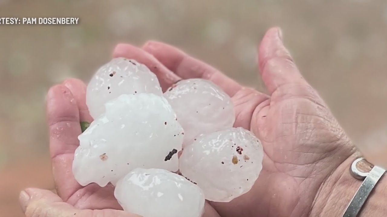 Severe weather brings hail to Central Texas - YouTube