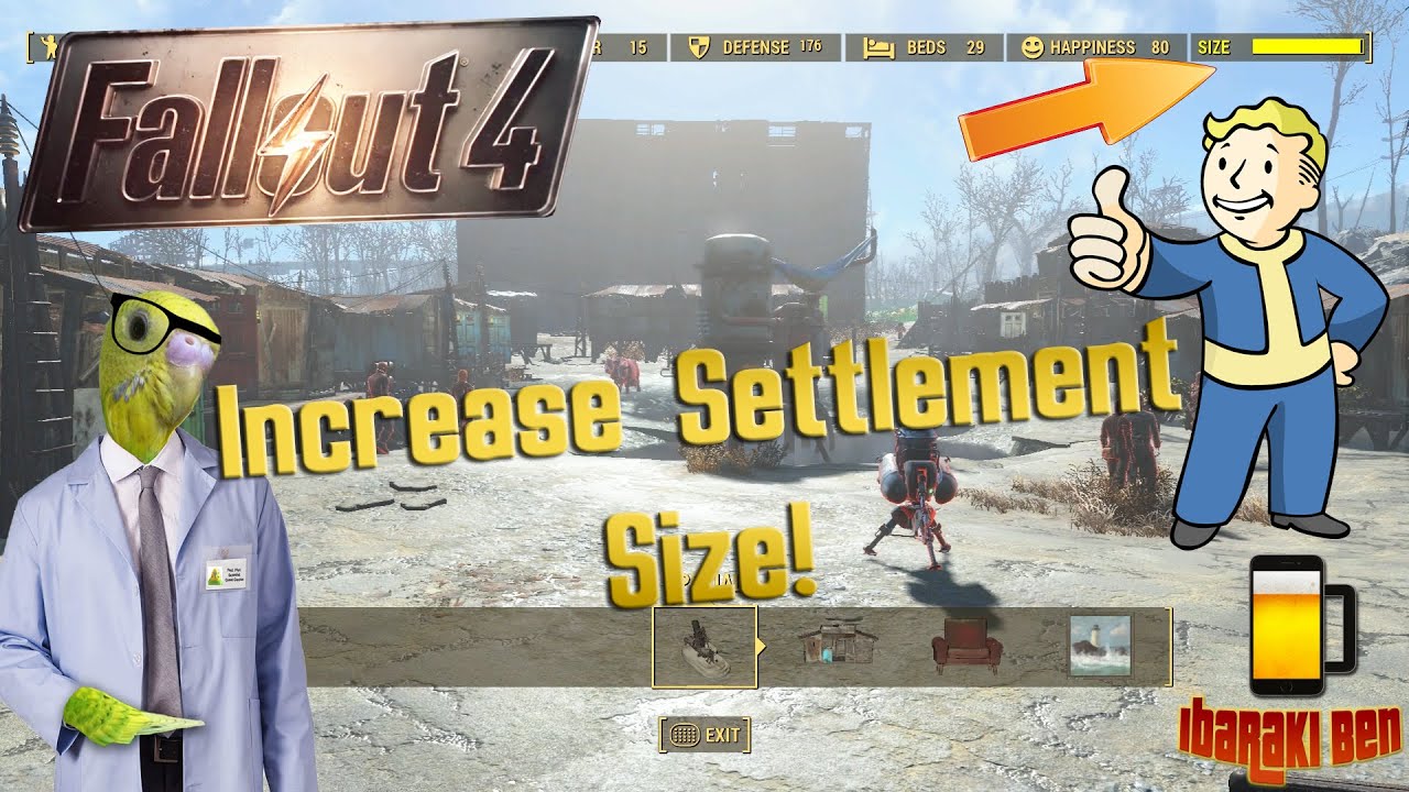 fallout 4 settlements guide increase build size youtube fallout 4 settlement size meter