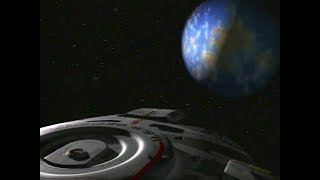 U.s.s. Defiant Holding At A Safe Distance From The Planet Meridian