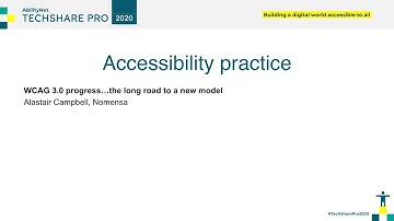 TSP 2020: Update on WCAG 3.0