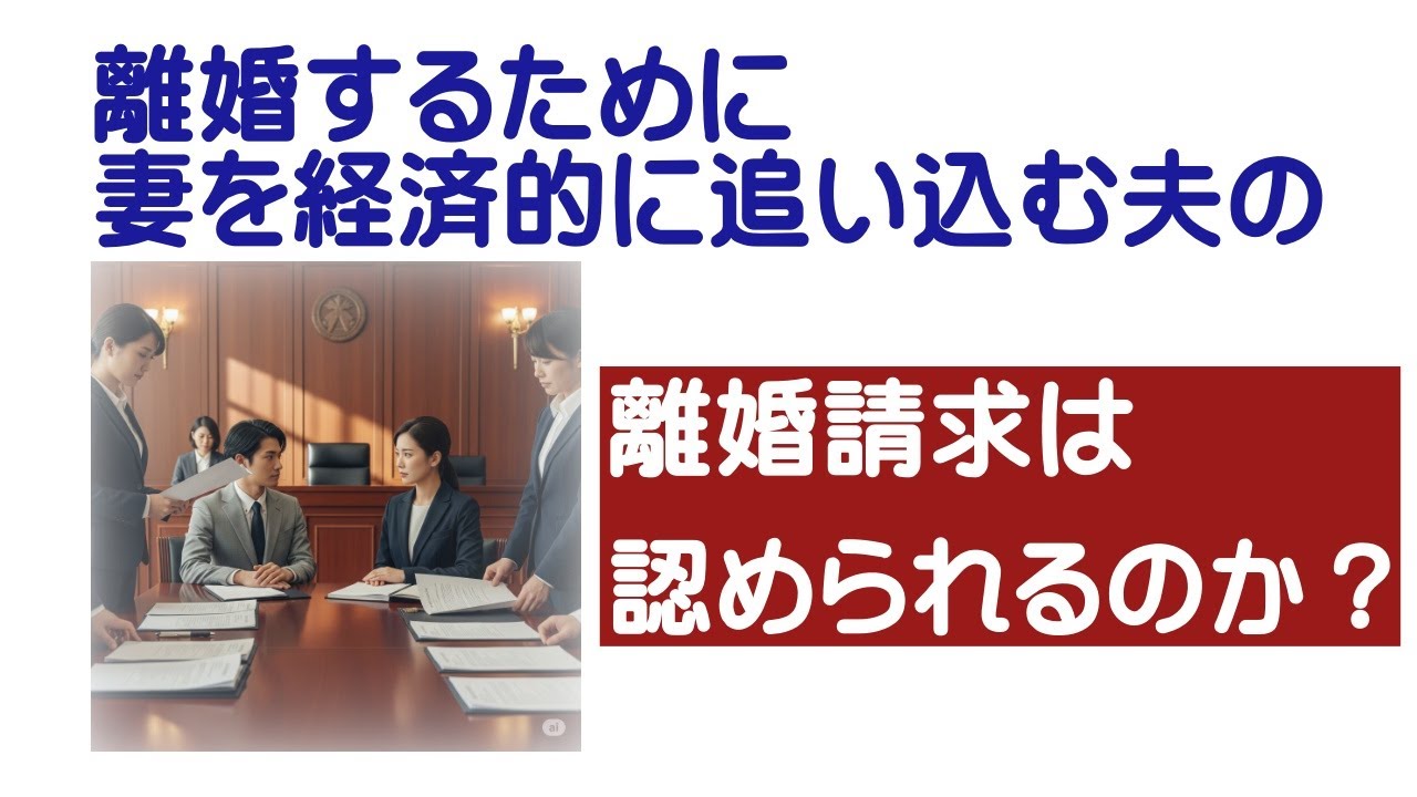離婚するために妻を経済的に追い込む夫の離婚請求は認められるのか？#夫婦問題 #離婚問題