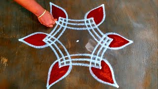Puratasi madham flower padikolam|New muggulu designs|simple friday rangoli|3X2 dots CreativeRangoli