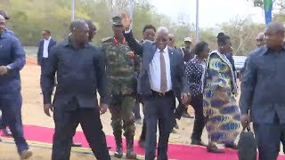 MAGUFULI ALIVYOWASILI KATIKA UZINDUZI WA MRADI WA KUFUA UMEME - RUFIJI