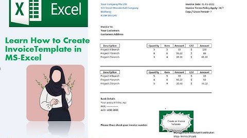 Create Invoice Template in Excel