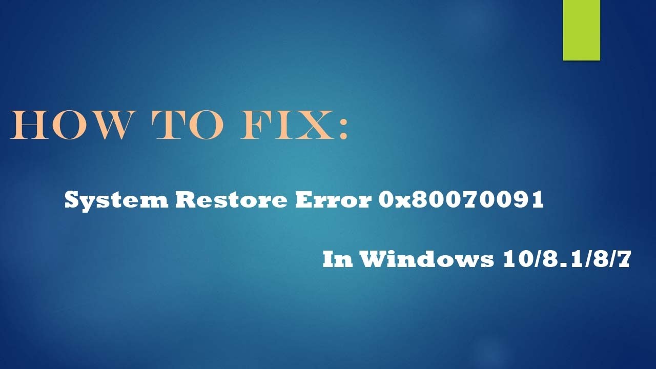 error restoring windows 10