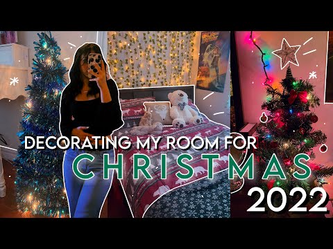DECORATING MY ROOM FOR CHRISTMAS 2022! + a sort of room tour🎄🤍