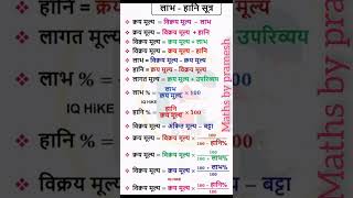 लाभ और हानि के सभी सूत्र | Profit and Loss Formulas in Hindi | Math Tricks for Exams