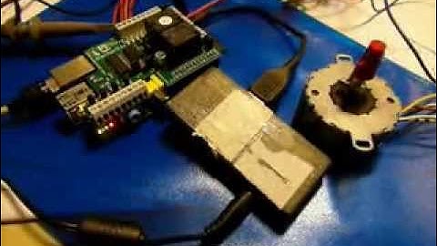 Raspberry with PIFace interface card controls a stepper motor