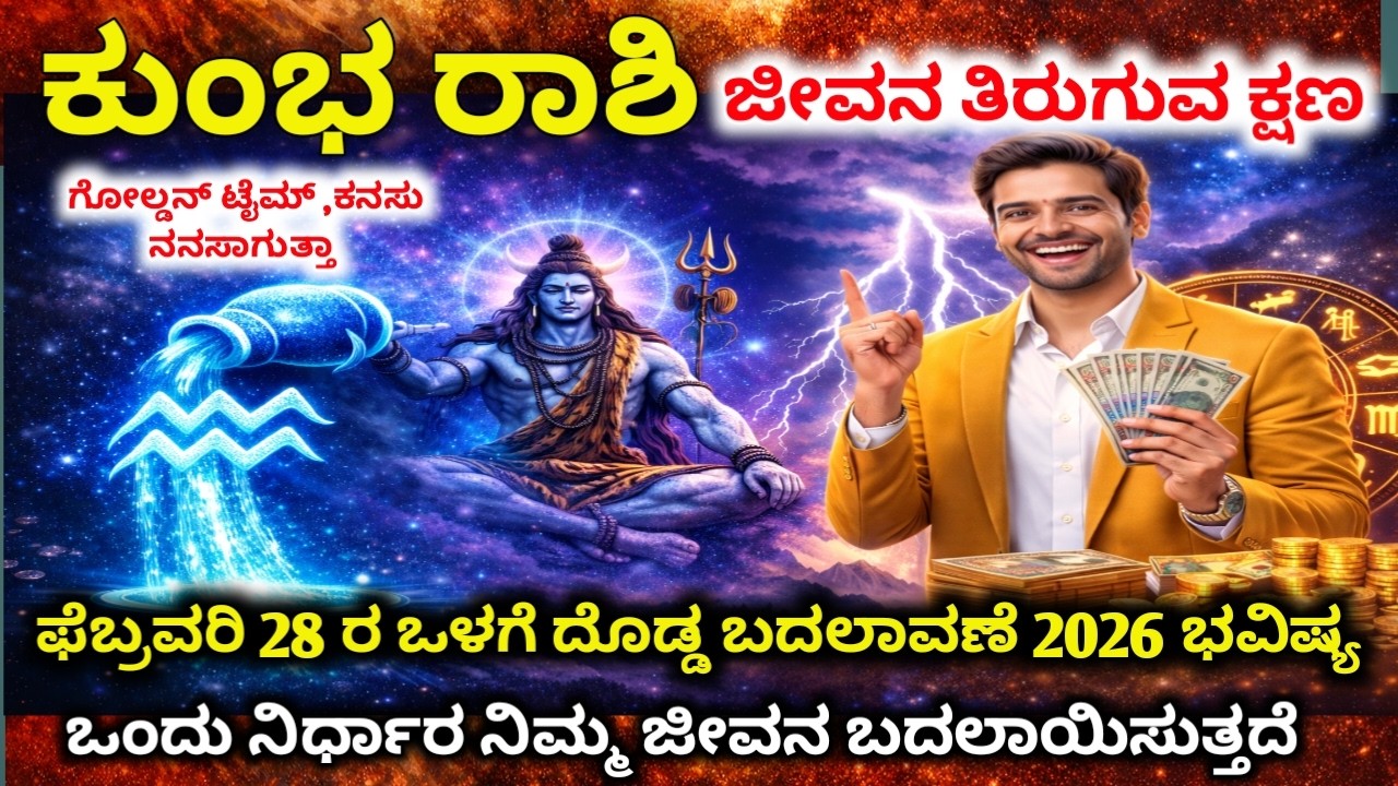 ಕುಂಭ ರಾಶಿ :  Feb 28, 2026 ಮೊದಲು 15 ದೊಡ್ಡ ಸೂಚನೆಗಳು!  15 ಶಕ್ತಿಶಾಲಿ ಭವಿಷ್ಯವಾಣಿ | Kumbha Rashi 2026