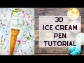 3d polymer clay Ice Cream Pen