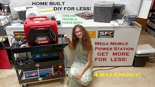 Self Built Hybrid Mobile Power Station TIME USB LiFePO4 230 & Erayak 3Kw inverter & generator + more