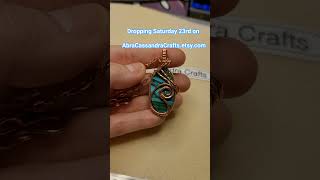 Malachite chrysocolla copper pendant dropping tomorrow! #wirewrapjewelry #handmade #etsyseller