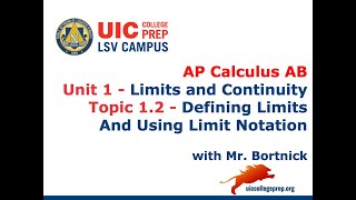 AP Calculus AB - 1.2 Defining Limits and Using Limit Notation