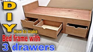 DIY How to Make Bed Frame | How to Make Bed Frame with 3 Drawers| Paano Gumawa ng Katre