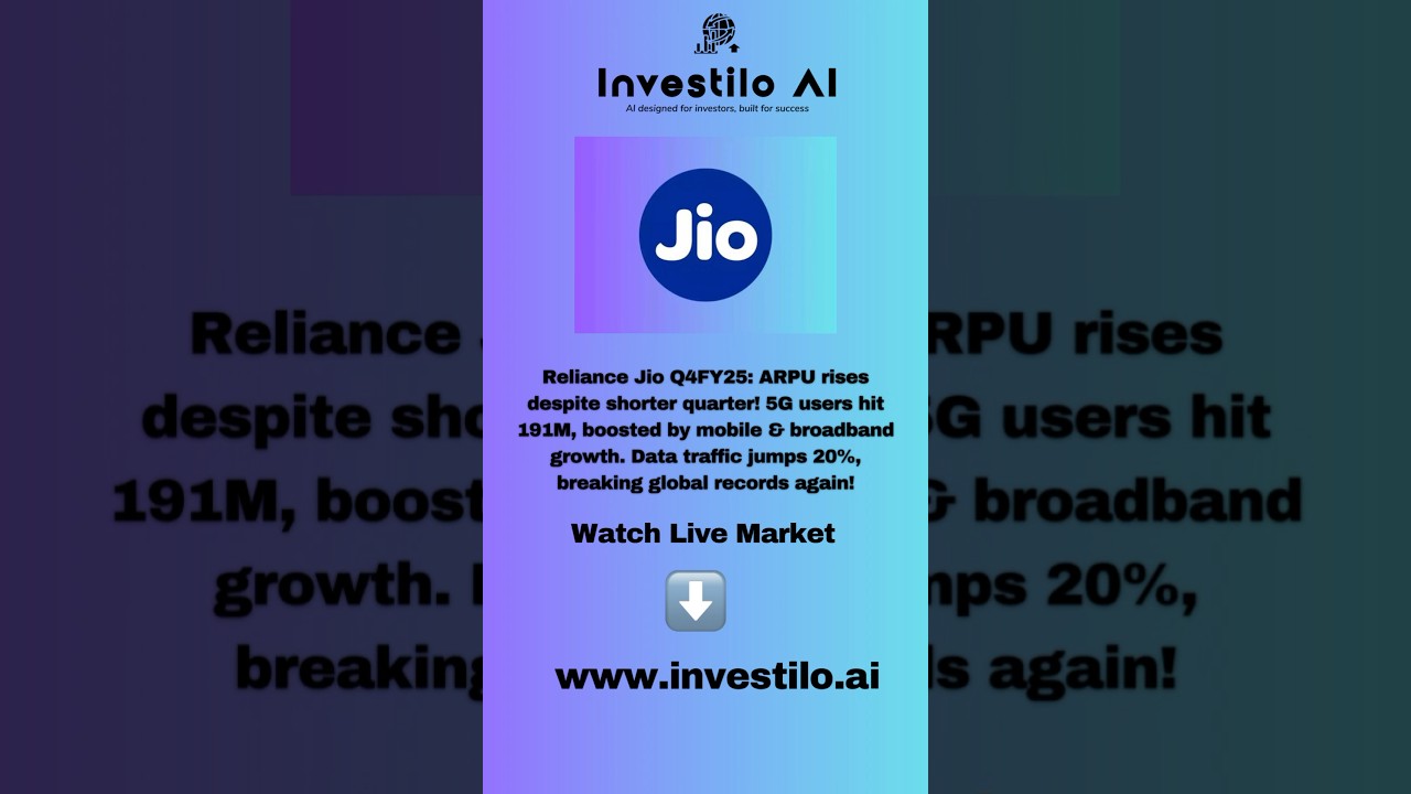 Reliance Jio Q4FY25 Results : 191M 5G users & 20% data surge ARPU up despite shorter quarter!