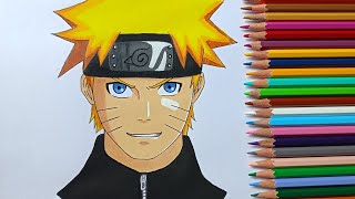 How to draw Naruto | Naruto colour drawing ✨ #youtube #anime #naruto #drawing