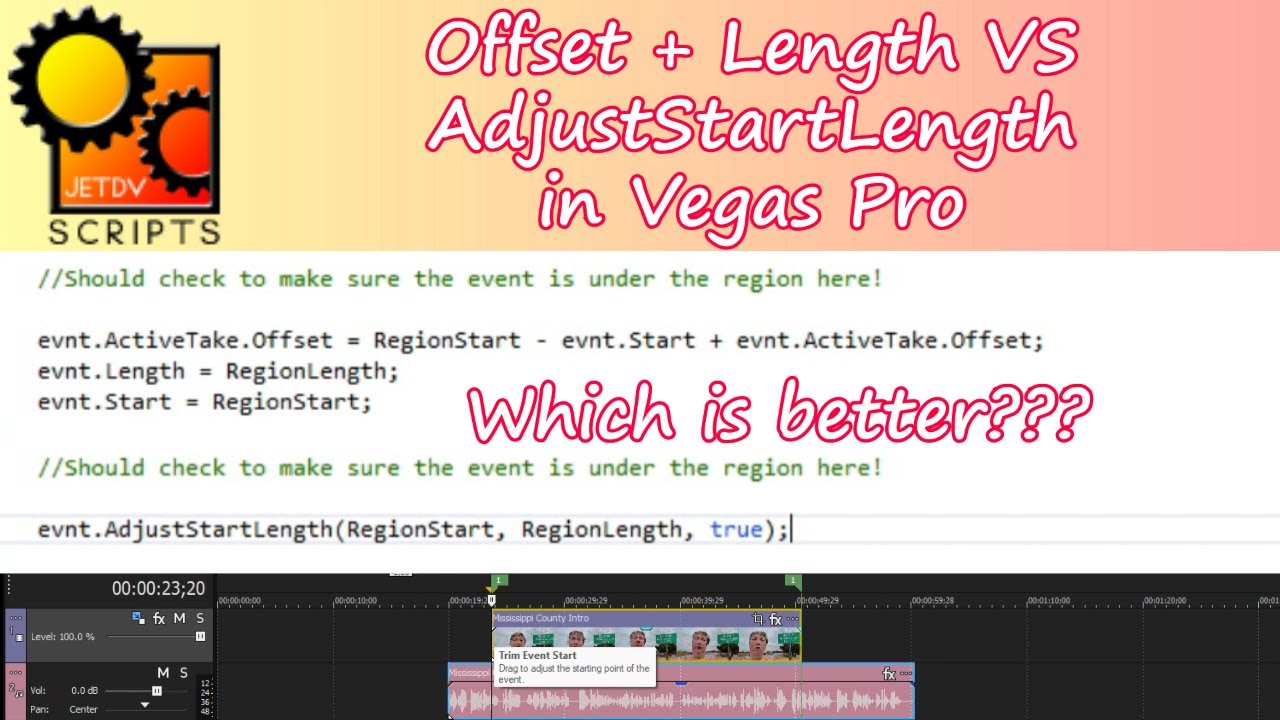 Offset + Length VS AdjustStartLength in Vegas Pro - YouTube