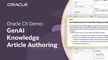 Oracle AI for CX Demo: Generative AI Knowledge Article Authoring