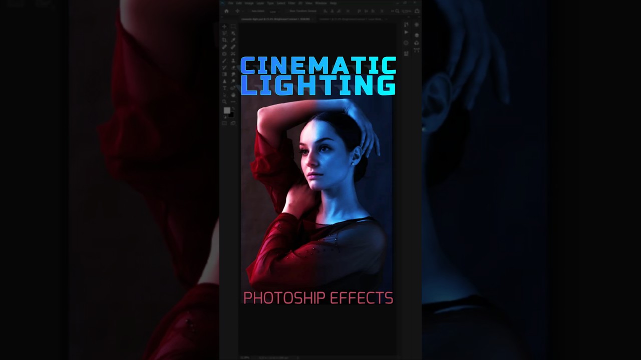 Cinematic Red & Blue Lighting in Seconds! | Photoshop Photo Filter Hack