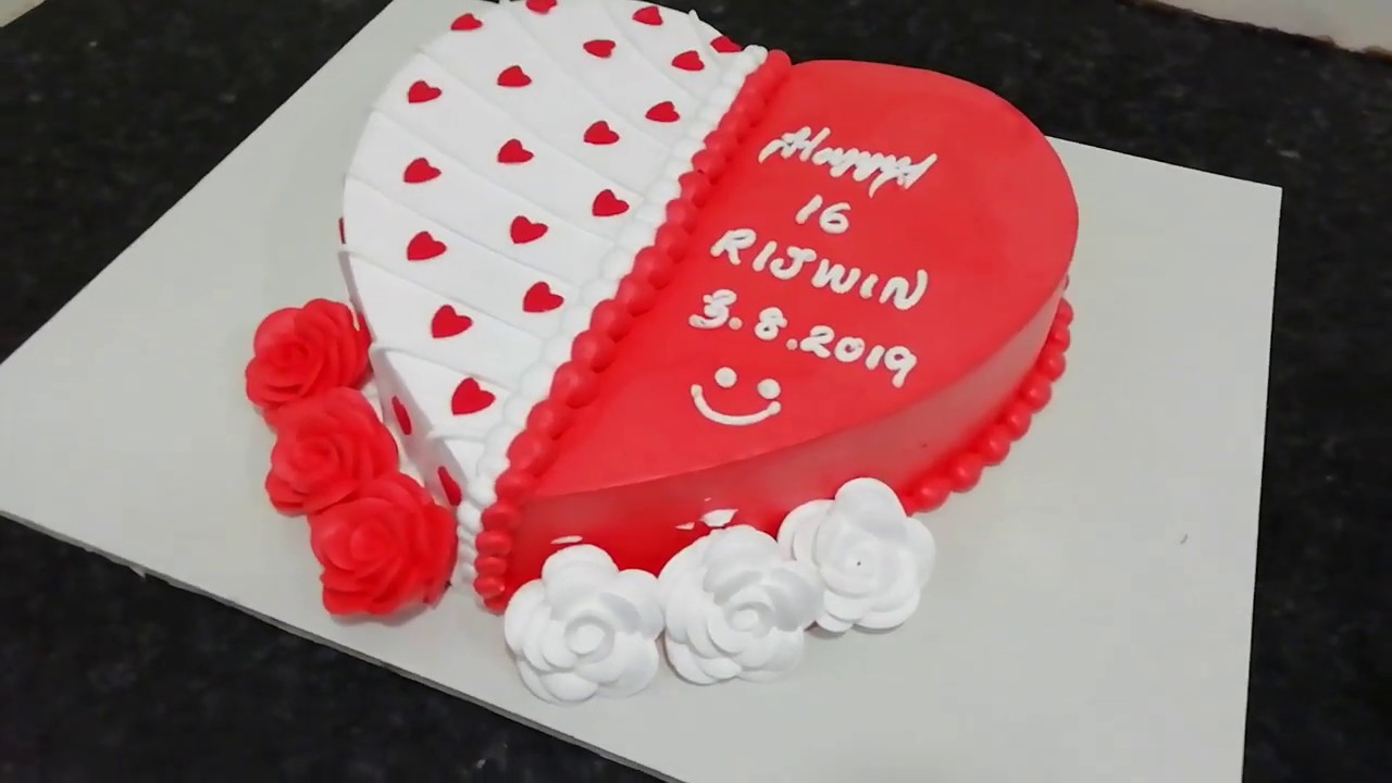 Simple Heart Cake with message — hello naomi