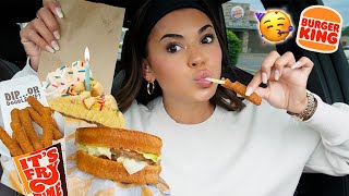 Trying Burger Kings New Menu Items! Philly Melt, Birthday Pie, Cheese Fries!