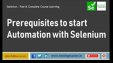 Prerequisites to start Automation with Selenium || Testing Master || www.testingmaster.in