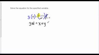 Solve a formula for a given variable