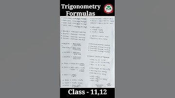 Trigonometry formulas। Most Important formulas class 11,12 #viralshorts #youtubeshorts#viral#shorts
