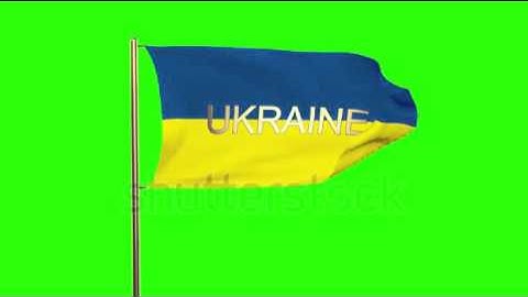 Ukraine flag with title waving in the wind. Looping sun rises style. Animation loop Stock video by