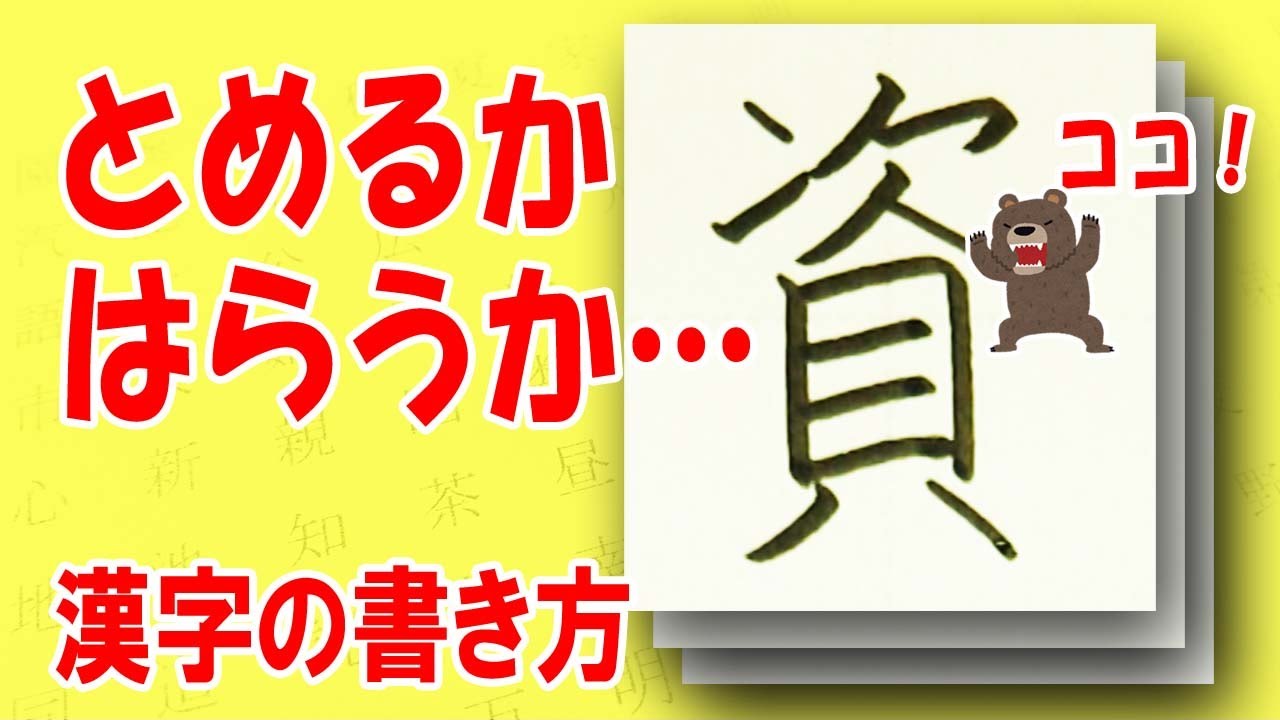 資 し手書き文字をていねいに 漢検6級 How To Write Kanji 漢字の書き方 Youtube 資 し手書き文字をていねいに 漢検6級 How To Write Kanji 漢字の書き方 Youtube