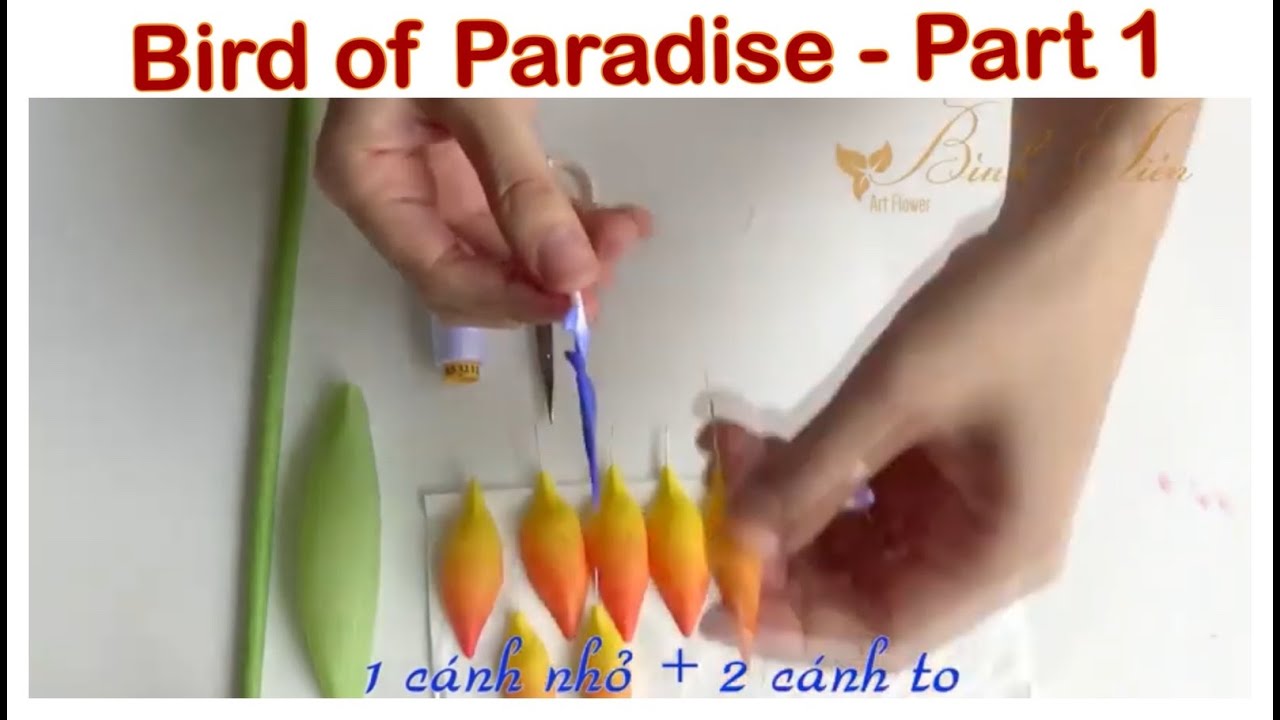 How to Make Bird of Paradise Clay Flower - Making Clay Flowers - DIY Clay Flowers ( Part 1/3)