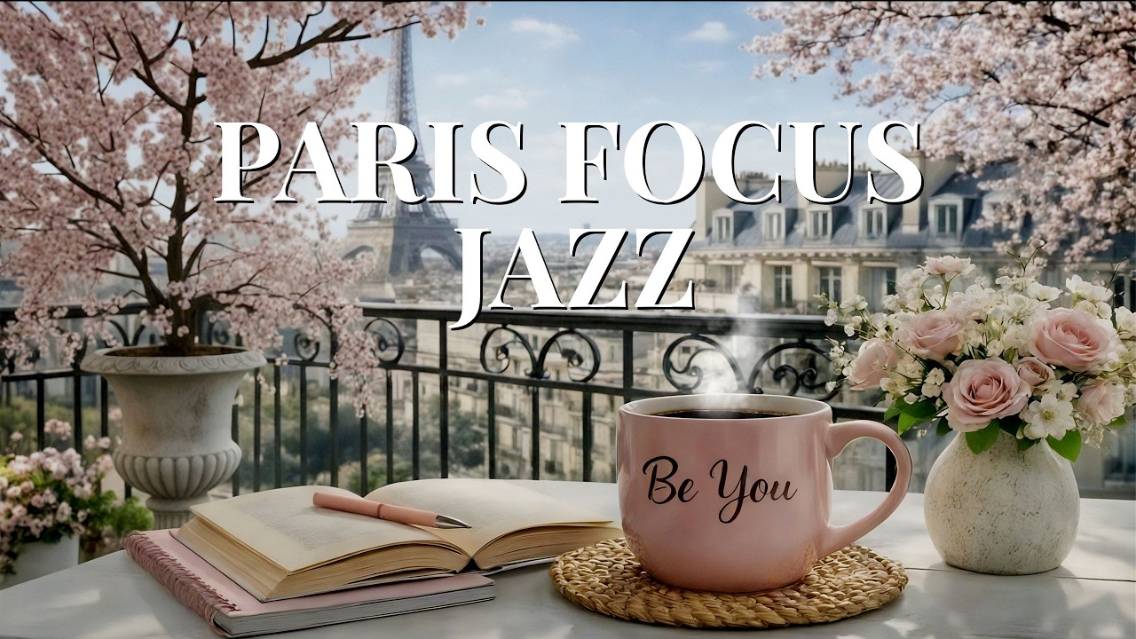 🌸 Focus Jazz for Work & Study | Paris Balcony Spring Ambience | Productivity Music