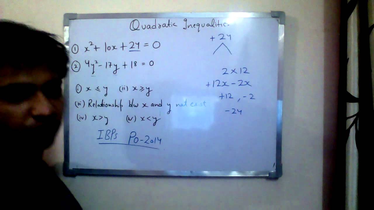 Quadratic equations for bank po part 1 youtube