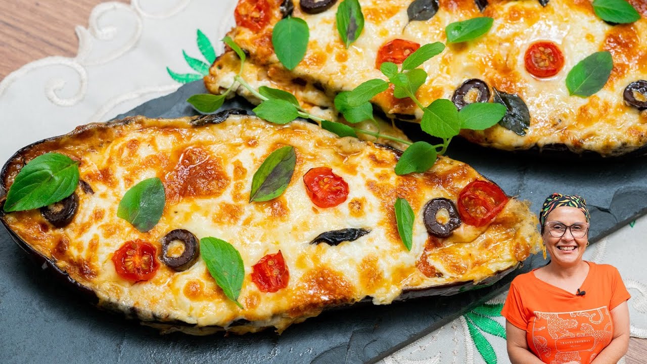 BERINJELA ASSADA COM CREME DE RICOTA E MUÇARELA,  FÁCIL DE FAZER E MUITO GOSTOSA.