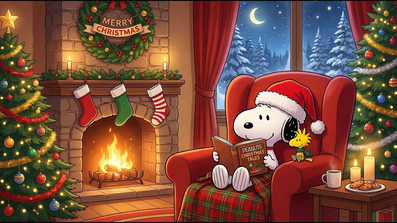 Snoopy’s Warm Christmas Night 🎅🎄 Soft Lofi for Relax & Study 🔥 Gentle Tunes for a Peaceful Holiday