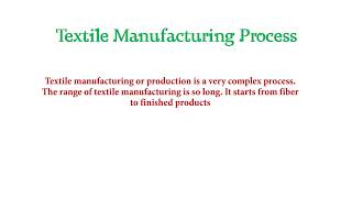 flow chart of textile manufacturing