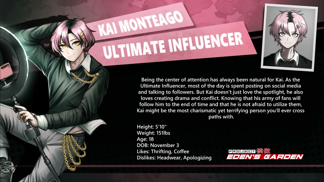 (Prologue/Chapter 1, spoilers!) Kai Monteago Voice Lines - Project Eden's Garden